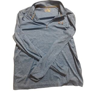 Under Armour Heathered Sky Blue HeatGear Quarter-Zip Top